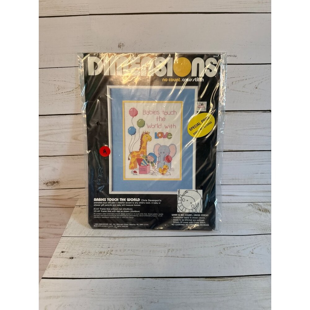 Dimensions Babies Touch The World No Count Cross Stitch 9" x 12" DIY Kit‎ 3919